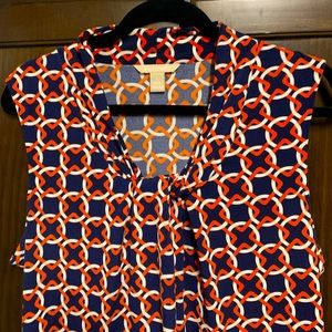 Womens Banana Republic- SIze L sleeveless Navy, orange, white